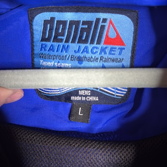 Denali Rain Jacket Mens Blue Size Large Waterproof Breathable Rainwear - Picture 8 of 13